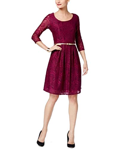 NY Collection Petite Lace Fit Flare Dress