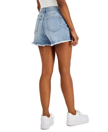 Vanilla Star Juniors' Exposed Button Denim Shorts