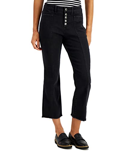 Style & Co Petite Button Fly Kick Crop Jeans
