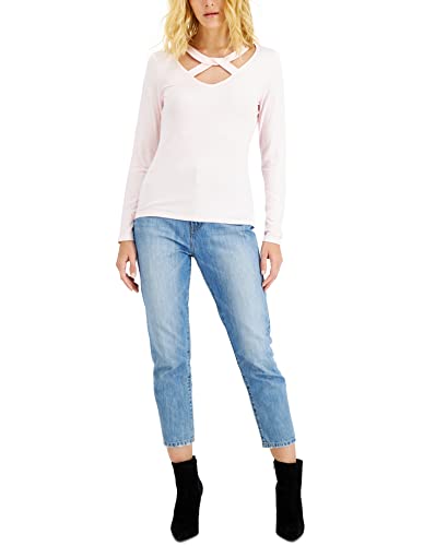 INC International Concepts Cutout Chest Long Sleeve Top