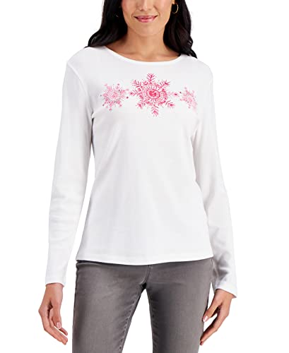 Karen Scott Snowflake Graphic Top