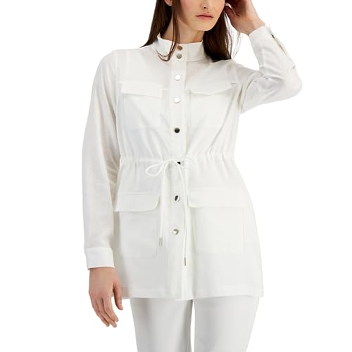 Anne Klein Petite Linen Blend Anorak Jacket