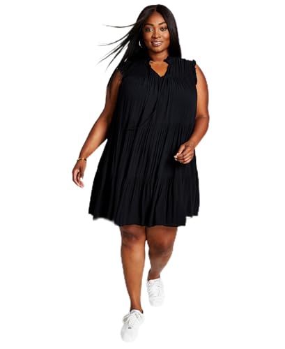 Trendy Plus Size Tiered Swing Dress