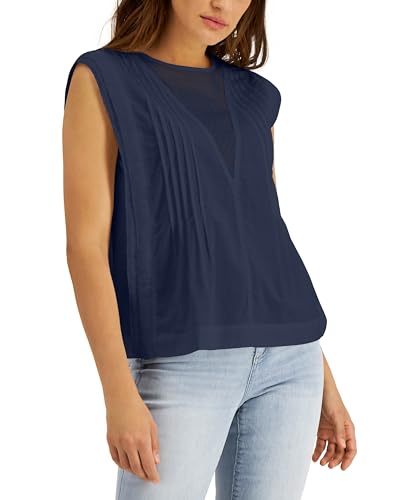 INC International Concepts Cotton Sleeveless Mesh Top