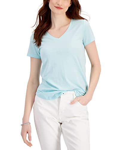 Style & Co Petite Burnout V Neck T-Shirt