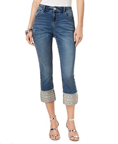 Embroidered Cuffed Jeans