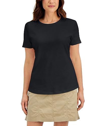 Karen Scott Cotton Short Sleeve Crewneck Top