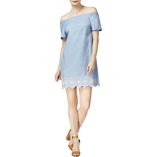Maison Jules Embroidered Off The Shoulder Dress