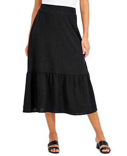 JM Collection Womens Two Tiered Textured Maxi Skirt