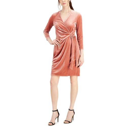 Anne Klein Velvet Wrap Sheath Dress