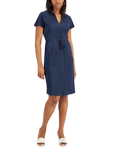 Alfani Textured Drawstring Dress