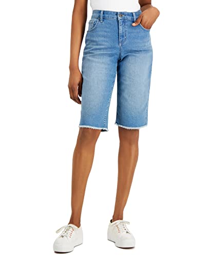 Style & Co Petite Mid Rise Raw Hem Bermuda Shorts
