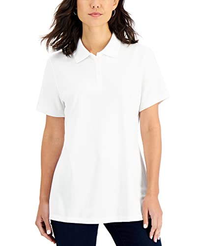 Karen Scott Short Sleeve Pique Knit Polo