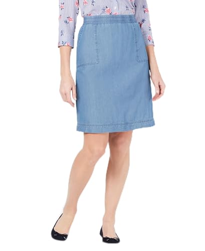 Karen Scott Petite Cotton Denim Skirt