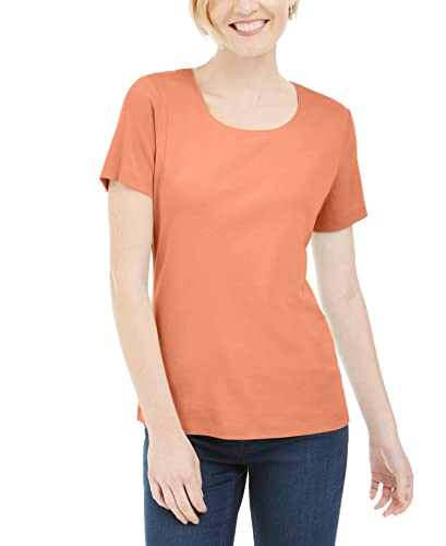 Karen Scott Petite Cotton Scoop Neck Top