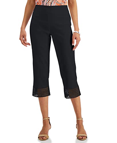 JM Collection Petite Crochet Hem Capri Pants