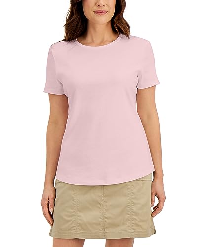 Karen Scott Cotton Short Sleeve Crewneck Top