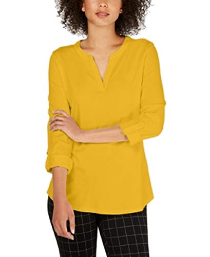 Charter Club Supima Cotton Split Neck Top