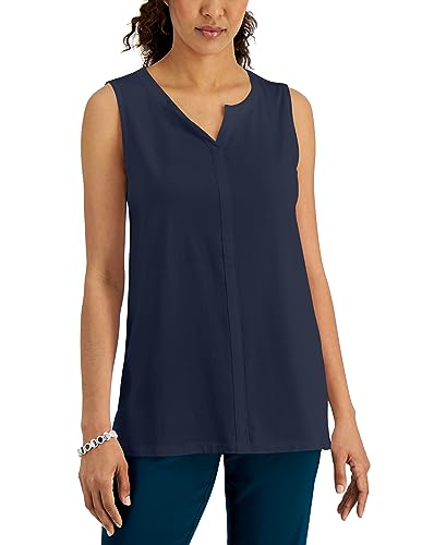 Karen Scott Split Neck Sleeveless Tunic