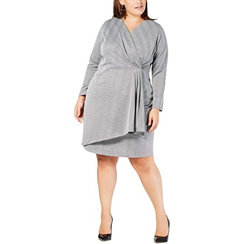 NY Collection Plus Petite Plus Size Faux Wrap Dress