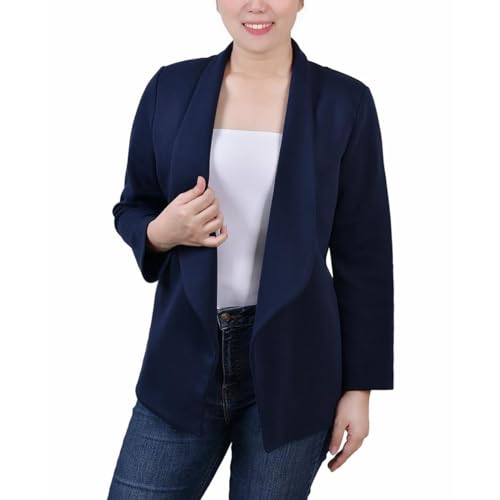 NY Collection Petite 3/4 Sleeve Ponte Jacket