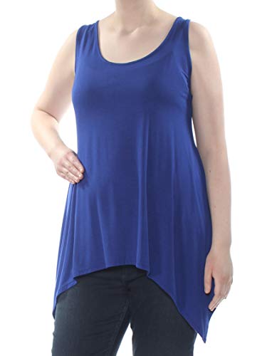 Celebrity Pink Trendy Plus Size Handkerchief Hem Tank Top