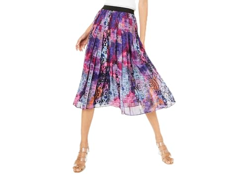 Bar III Printed Pleated Midi Skirt