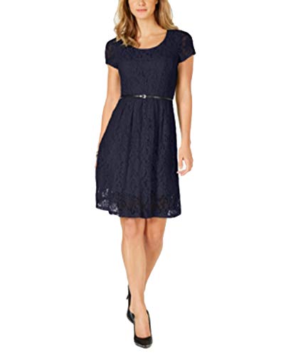 NY Collection Petite Lace Fit Flare Dress