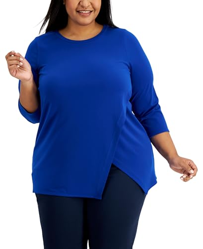 Alfani Plus Size Crossover Hem Tunic