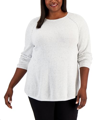 Karen Scott Plus Size Curved Hem Crewneck Sweater