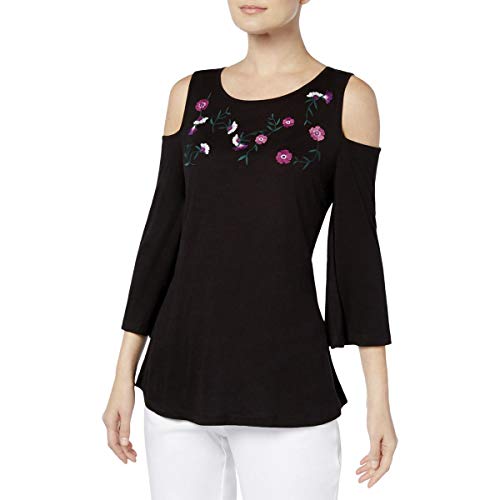 Embroidered Cold-Shoulder Top
