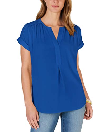 Charter Club Petite Split Neck Top