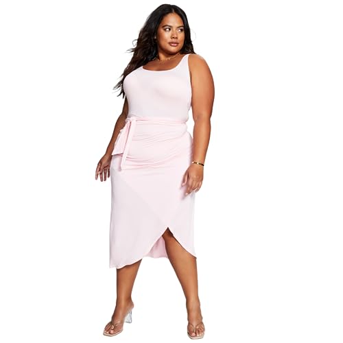 Now This Trendy Plus Size Side Tie Midi Dress