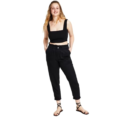 Bar III Womens Paperbag Waist Ankle Pants