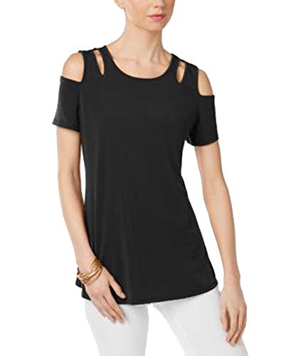 NY Collection Cold Shoulder Cutout Blouse