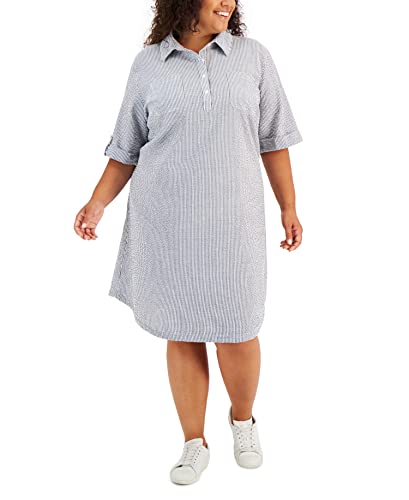 Karen Scott Plus Size Seersucker Dress