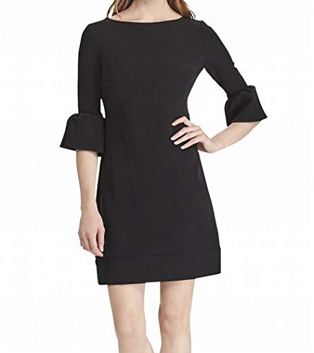 Bell-Sleeve Crepe Dress