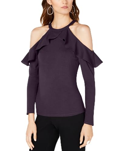 Ruffle Detail Cold Shoulder Top