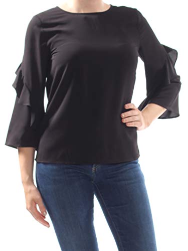 Alfani Petite Ruffled Sleeve Zip Back Top