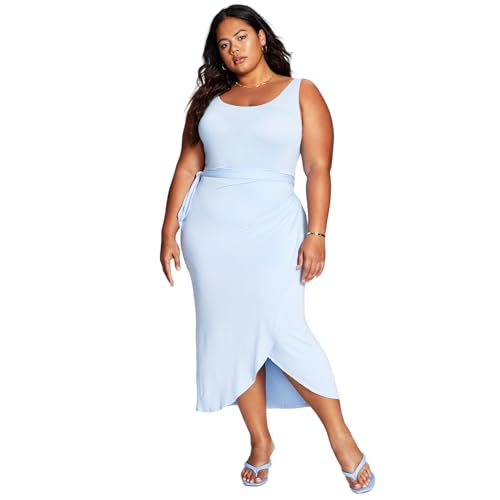 Now This Trendy Plus Size Side Tie Midi Dress