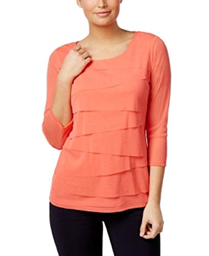 Alfani Petite Tiered Mesh Illusion Sleeve Top
