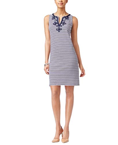 Charter Club Petite Sleeveless Embroidered Dress