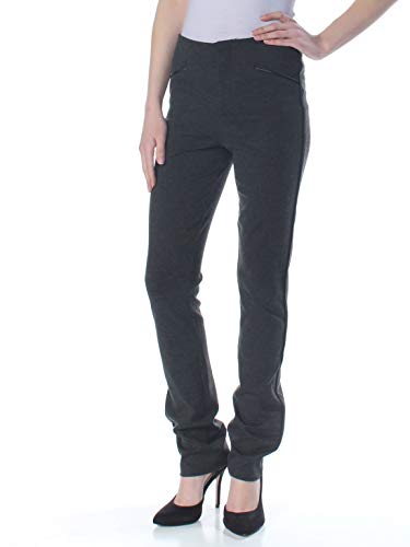 I.N.C. Faux-Leather-Trim Straight-Fit Pants