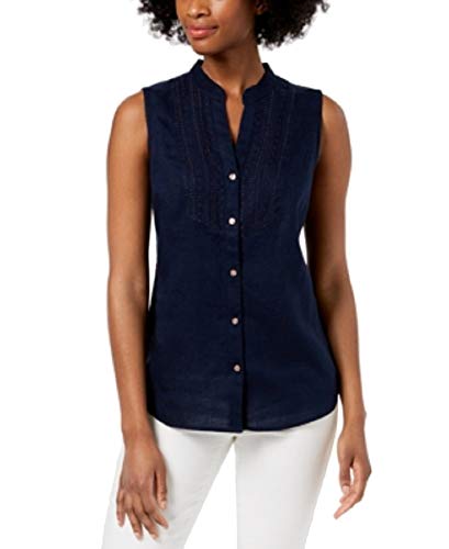 Charter Club Linen Embroidered Shirt