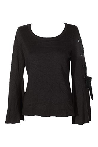 INC International Concepts Velvet Lace Up Sweater