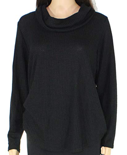 Plus Size Waffle-Knit Cowl-Neck Top