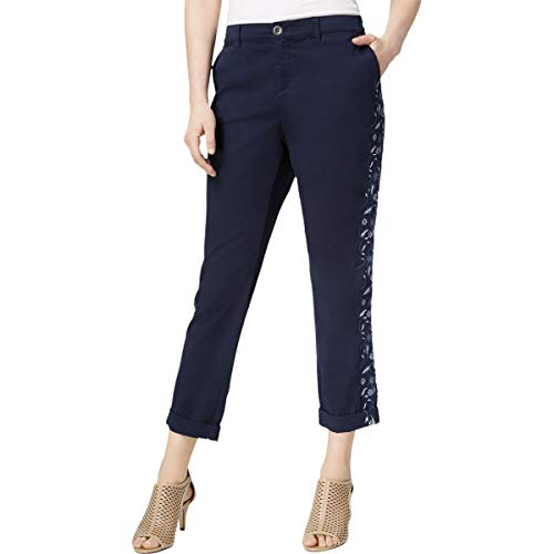 Embroidered Boyfriend Pants