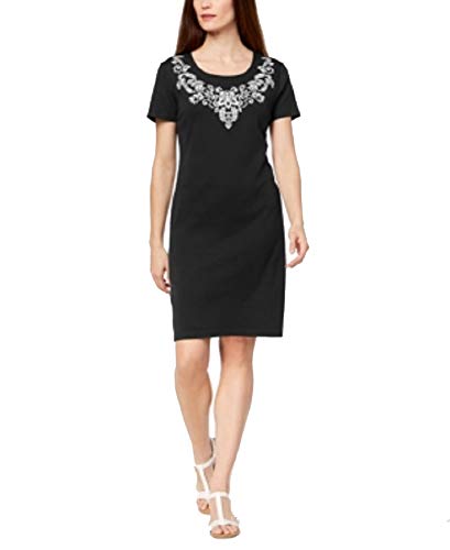 Karen Scott Printed Scoop Neck T-Shirt Dress