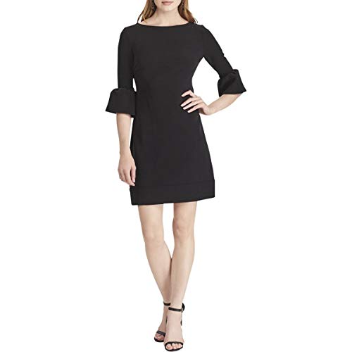 Bell-Sleeve Crepe Dress