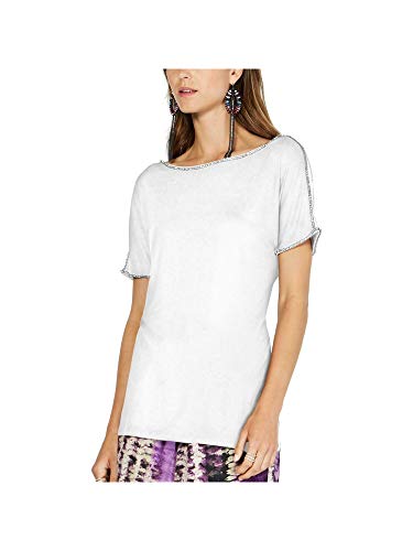 INC Short-Sleeve Jewel-Embellished Top